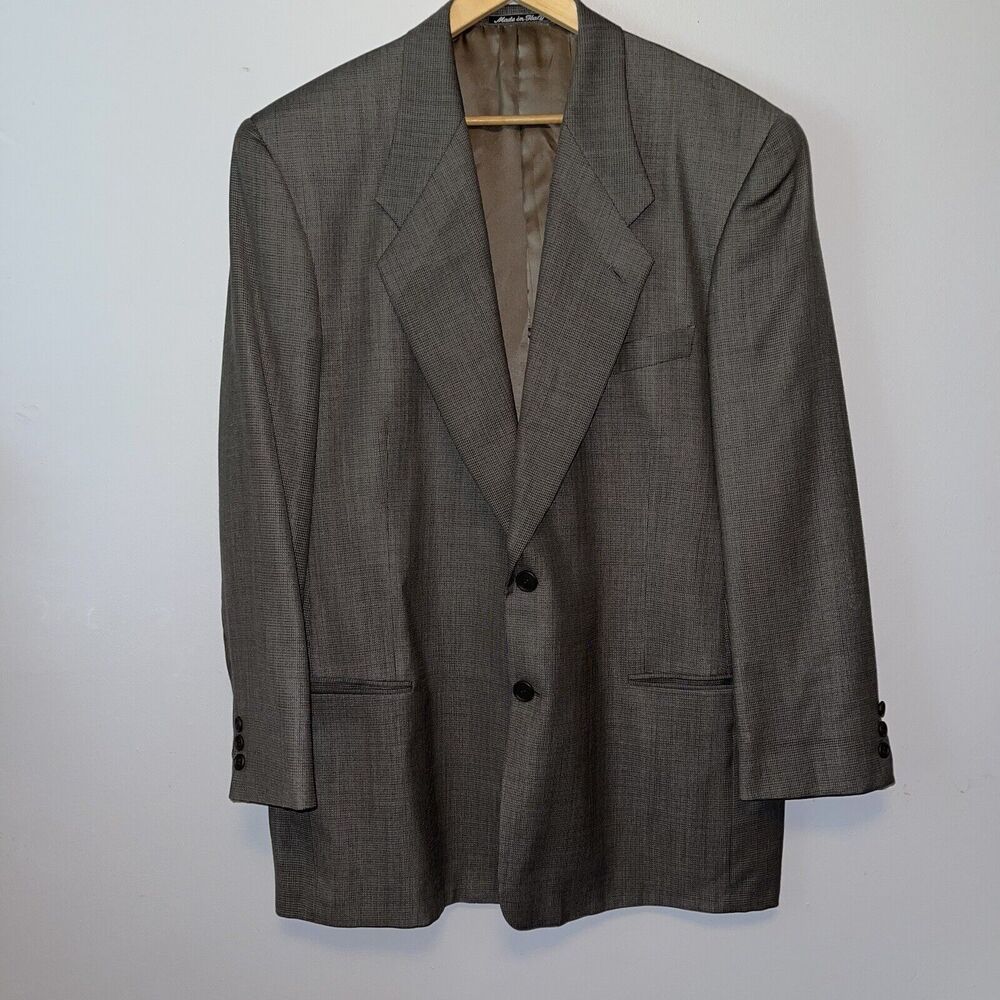 Giorgio Armani Le Collezioni Blazer Sports Coat 41l Beige Brown Shepherds Check